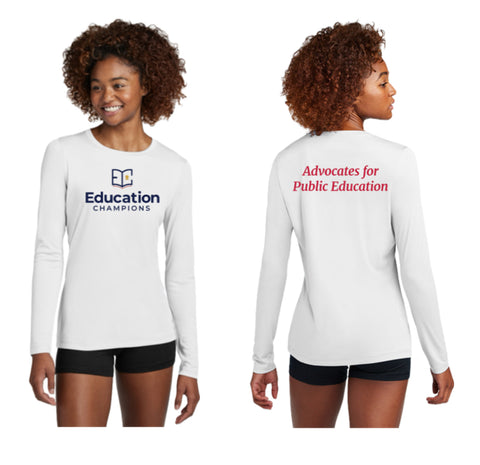 Education Champions Ladies Long Sleeve Performance Crew-neck