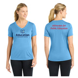 Education Champions Ladies Short Sleeve Performance V-neck