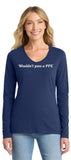 Mane Street PPE Long Sleeve Soft Cotton Shirt V-Neck